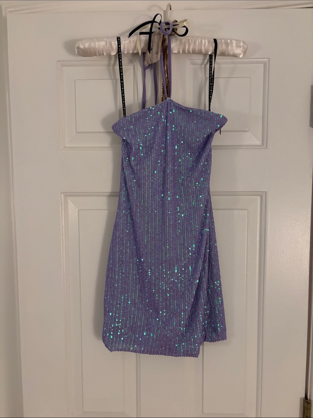 Katie J NYC Lavender Sequin Party Dress